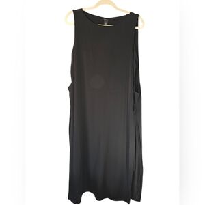 NWT‎ Chico's Black Label Sleeveless Midi Dress Side Slits High Scoop Neckline XL